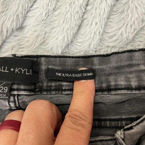 Kendall + Kylie Jeans Women 9/29 Ultra Babe Skinny Faded Black Stretch Denim - Picture 5 of 10